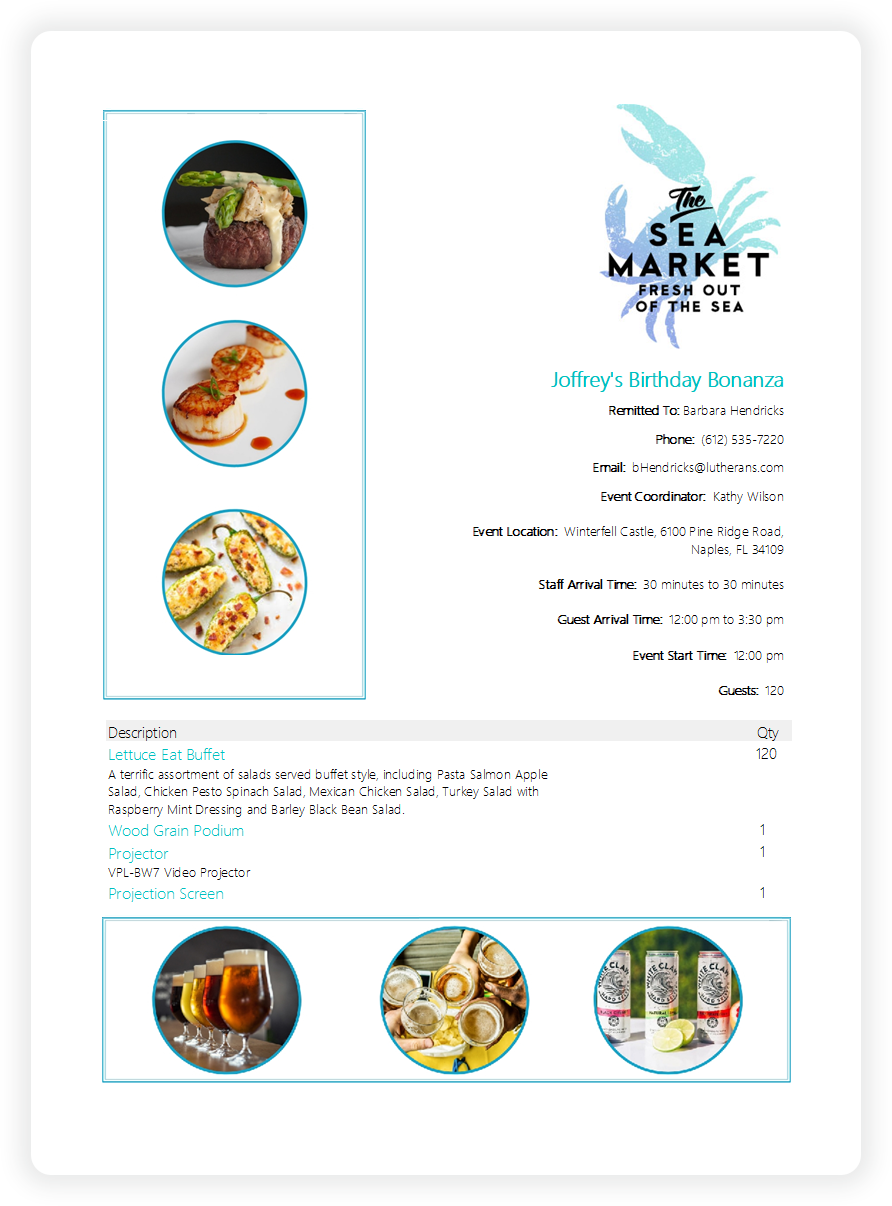 Features Custom Event Print